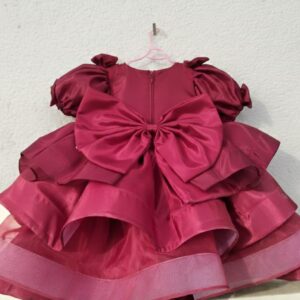 Maroon Myst – Silky Line Girls Festive Outfit